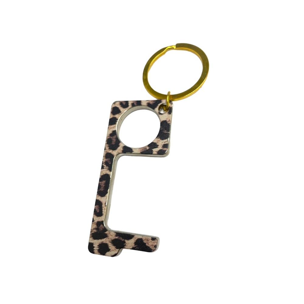 Touchless Keychain Cheetah Leopard Print NWT
